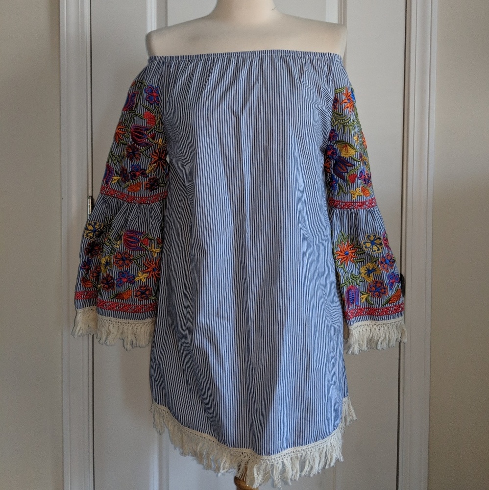 Embroidered Bardot Tunic